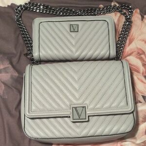 Victoria's Secret Gray Quilted Shoulder Bag